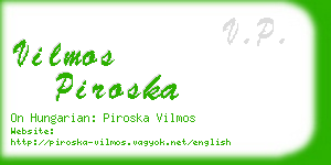 vilmos piroska business card